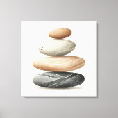 Japandi Pebble Balance in Neutral Tones Canvas Afdruk (Voorkant)