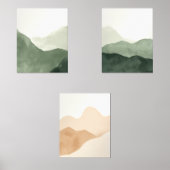 Japandi Sage Green Floral Art | Zen Wall Print Set (Voorkant)