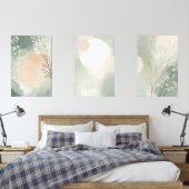 Japandi Sage Groene Bloemen Wall Art Set | Afdrukk (Slaapkamer)