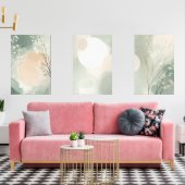 Japandi Sage Groene Bloemen Wall Art Set | Afdrukk (Woonkamer)