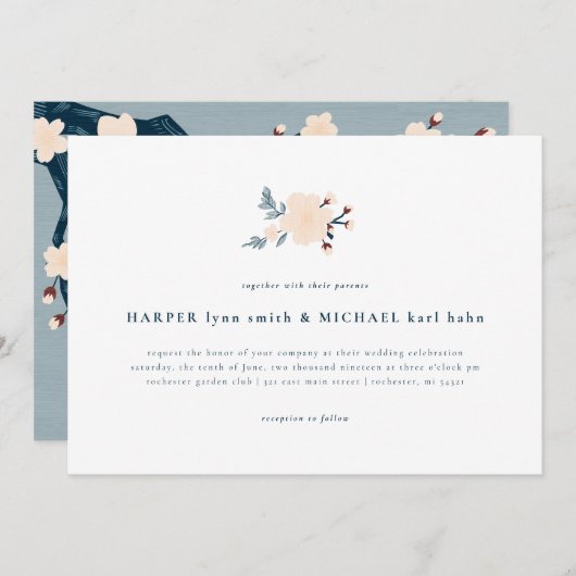 Japandi (scandi-japans) bruiloft kaart (Voorkant / Achterkant)