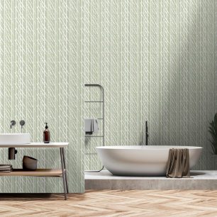 Japandi stijl sage geometrische elementen wallpape behang