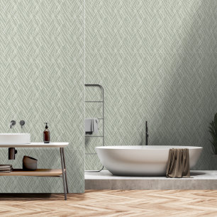 Japandi stijl salie kruiden elementen wallpaper behang