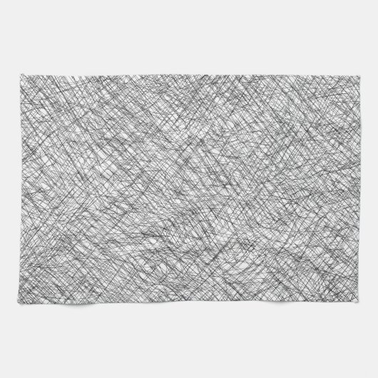 Japandi textuurstijl eenvoudige lijnen gekrabbel theedoek (Horizontaal)