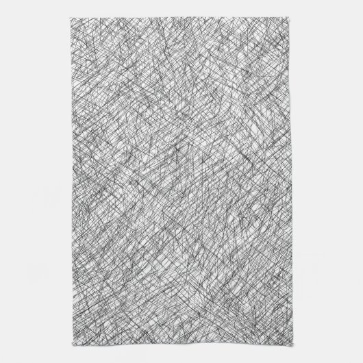 Japandi textuurstijl eenvoudige lijnen gekrabbel theedoek (Verticaal)