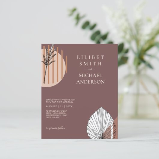 Japandi Trouwdag Scandinavisch Abstract Geometrisc (Staand voorkant)