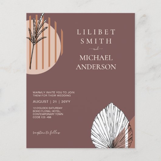 Japandi Trouwdag Scandinavisch Abstract Geometrisc (Voorkant)