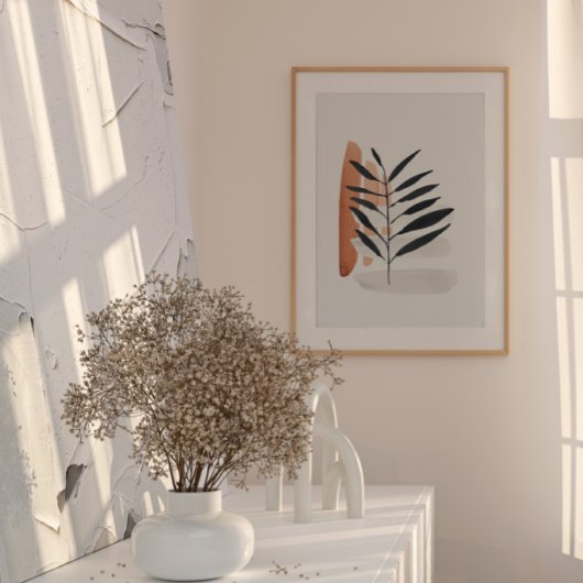 Japandi waterverf abstracte print