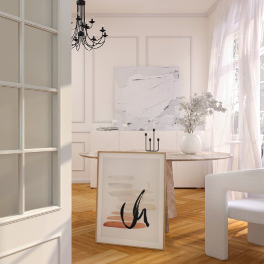 Japandi waterverf abstracte print