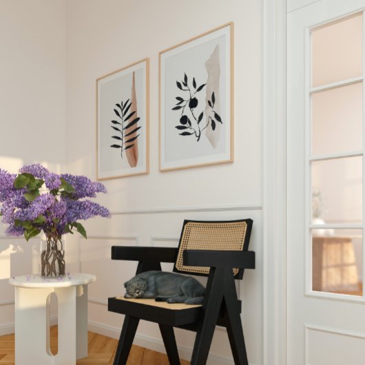 Japandi waterverf abstracte print muurkunst sets