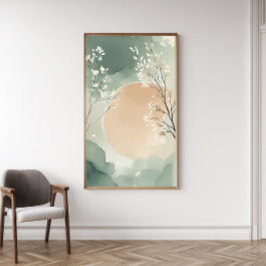 Japandi Waterverf Floral Art Print | Poster