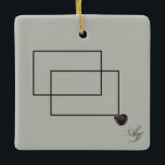 Japandi zee leven kust beige neutraal monochroom keramisch ornament<br><div class="desc">Elegant Japandi zee leven kust beige neutraal monochroom aandenken ornament met een zee leven slak schelp foto die oorspronkelijk werd uitgegeven in de Diamond Dust Poems From the Black Zee fotoboek serie. Neutraal natuurlijk monochroom beige en bruin kleurenpalet. Nautisch ontwerp gegeven het zee leven motief. Moderne minimalistische monogram ornament.</div>