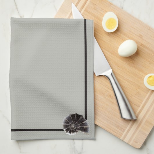 Japandi zee leven kust beige neutraal monochroom theedoek (Quarter Fold)