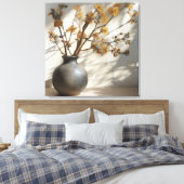 Japandi Zen Floral Fusion Keramische Vaas Canvas Afdruk (Insitu (Slaapkamer))