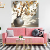 Japandi Zen Floral Fusion Keramische Vaas Canvas Afdruk (Insitu (Woonkamer))