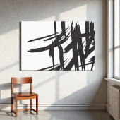 Japandi Zwart-wit abstracte muurkunst Canvas Afdruk