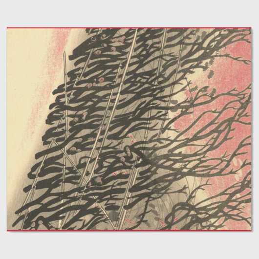 JAPANESE ABSTRACTE KARTANCHES IN SUNSET GIFT WRAP CADEAUPAPIER (Vlak)