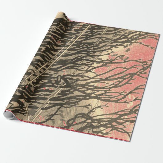 JAPANESE ABSTRACTE KARTANCHES IN SUNSET GIFT WRAP CADEAUPAPIER (Uitgerold)