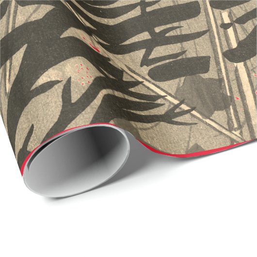 JAPANESE ABSTRACTE KARTANCHES IN SUNSET GIFT WRAP CADEAUPAPIER (Rol Hoek)