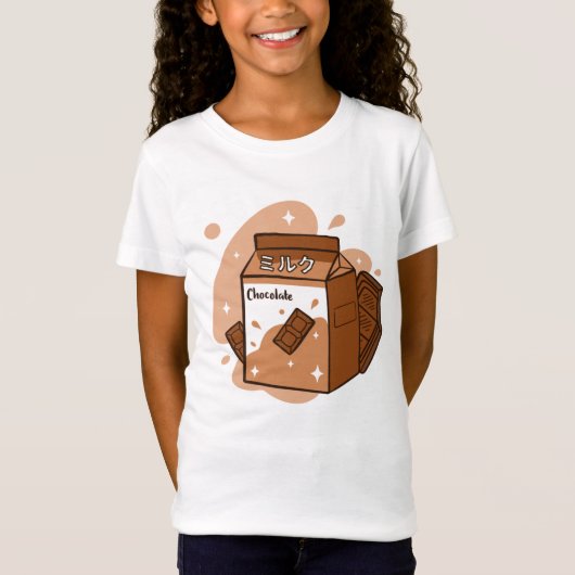 japanese aesthetics kawaii chocolate milkshake t-shirt (Voorkant)