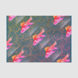 JAPANESE AFDRUKKING VAN KOI Tissue Paper W/ wave-c Tissuepapier