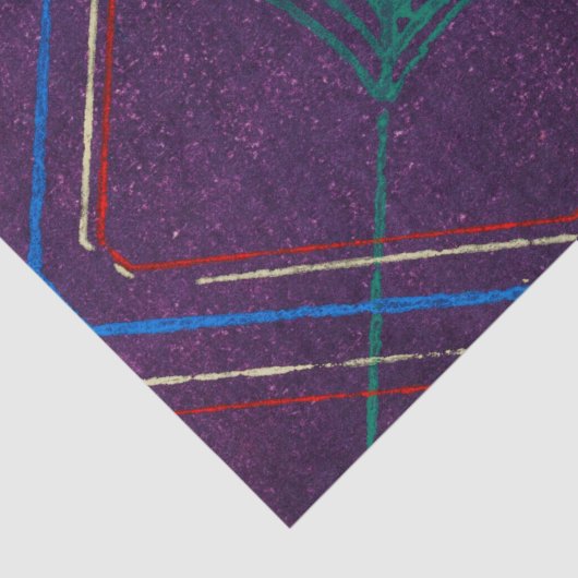 JAPANESE AFDRUKTE PAARSE WEEFSELPAPIER GEOMETRISCH TISSUEPAPIER (Detail)