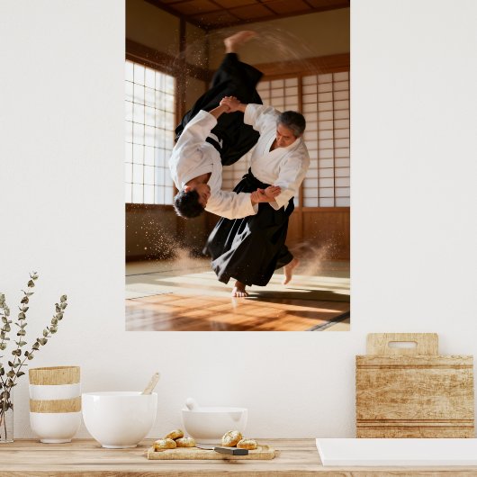 Japanese Aikido Poster (Keuken)