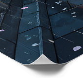 Japanese Alley Rain Night Cozy Anime Blossom urban Poster (Hoek)