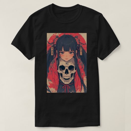 Japanese Anime Skull Note Girl Death 01 T-shirt (Design voorkant)