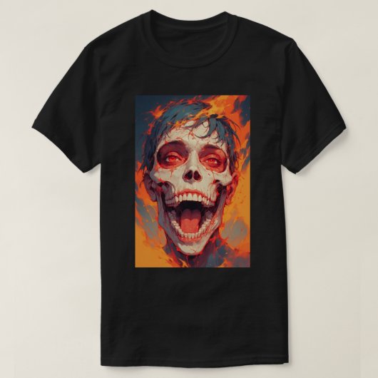 Japanese Anime Titan Attack Skull Fire 01 T-shirt (Design voorkant)