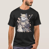 Japanese Art Cat Ninja Ukiyo-e Anime Style Samurai T-shirt (Voorkant)