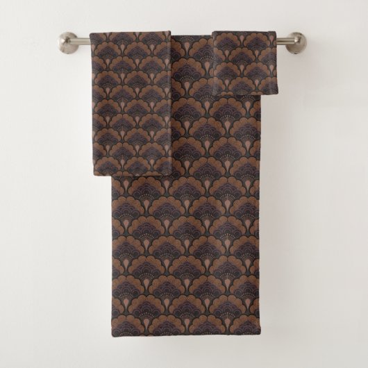 Japanese art deco style - Chocolate Bad Handdoek (Insitu)