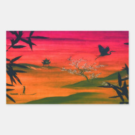 JAPANESE ART RECHTHOEKIGE STICKER