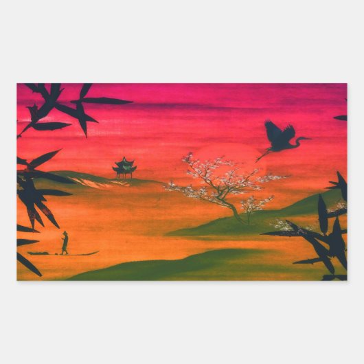 JAPANESE ART RECHTHOEKIGE STICKER (Voorkant)