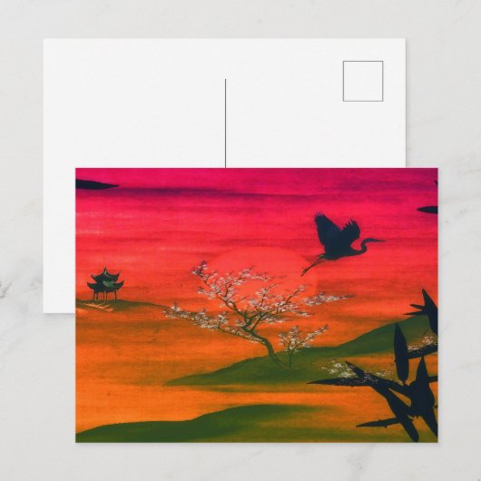 JAPANESE ART SUNSET BRIEFKAART (Voorkant / Achterkant)
