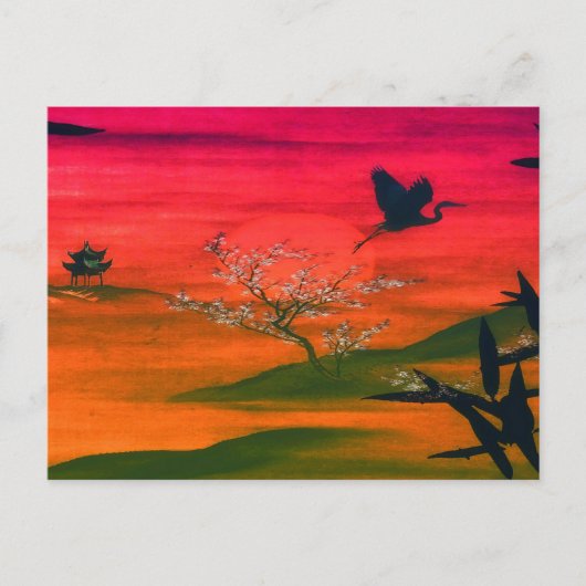 JAPANESE ART SUNSET BRIEFKAART (Voorkant)