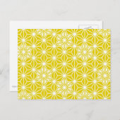 Japanese Asanoha or Star Pattern, mustard gold Briefkaart (Voorkant / Achterkant)