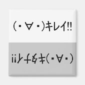 Japanese ASCII Art「キレイ!」&「キタナイ!」dishwasher magnet (Voorkant)