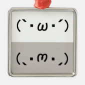Japanese ASCII Art「シャキーン」&「ショボーン」 Metalen Ornament (Voorkant)