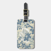 Japanese Asian Blue Leaf Flower Bagagelabel (Voorkant verticaal)