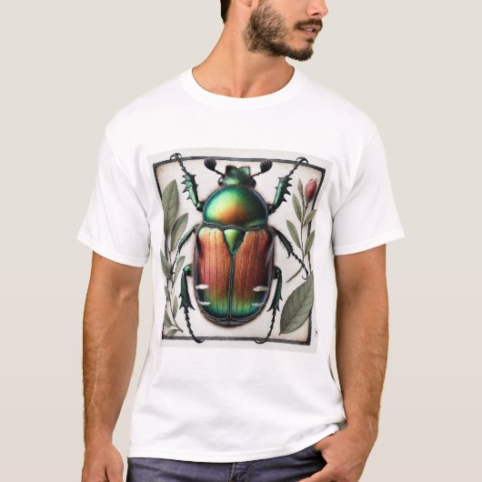 Japanese beetle painting 110924IREF232 - Watercolo T-shirt (Voorkant)