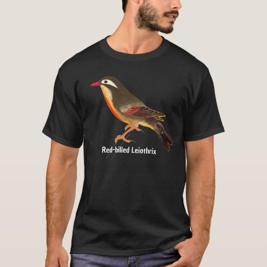 Japanese Bird Art Red-billed Leiothrix T-shirt (Voorkant)
