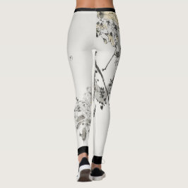 JAPANESE BIRD MET CHERRY BLOSSOM AFDRUKTE LEGGINGS