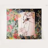 JAPANESE BIRD MET STROMEN OP DE ZWARTE Tapestry Wandkleed (Voorkant (horizontaal))