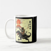 Japanese Black Cat On Trex Funny Ukiyo-e Boys Kids Koffiemok (Links)