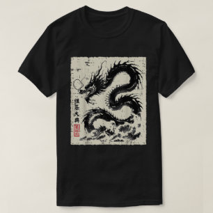 Japanese Black Dragon Chinees T-shirt