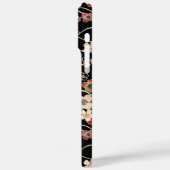 Japanese Black Floral Pattern Monogrammed Case-Mate iPhone Case (Achterkant / Links)
