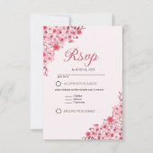 Japanese Blossom Wedding – Pink Floral RSVP (Voorkant)