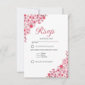 Japanese Blossom Wedding – Pink Floral RSVP (Voorkant)