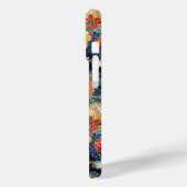 Japanese Blue Floral Pattern Monogrammed Case-Mate iPhone Case (Achterkant / Links)